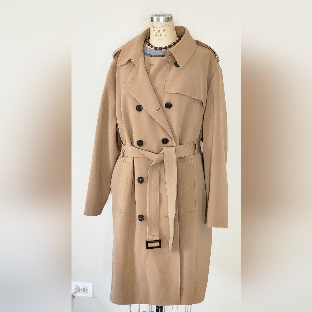 NWOT H&M Women's Tan Double-Breasted Trench Coat
